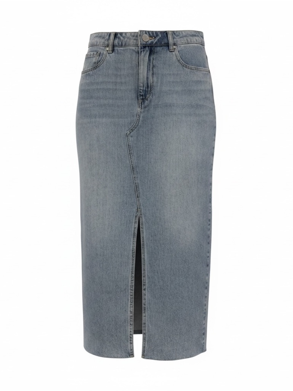 Kut from the Kloth Medium Wash Denim Pencil Skirt with Front Slit
